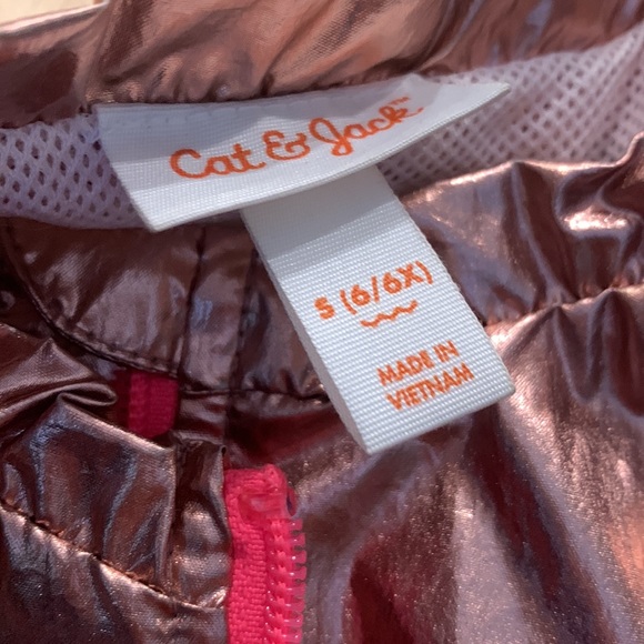 Cat and Jack girls size 6 rose gold windbreaker jacket EUC - Picture 3 of 5